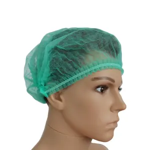 Disposable 21'' Black Caps With Elastic Band Balaclava Non Woven Disposable Hair Nets Clip Cap