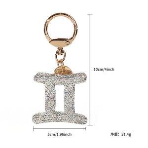 Llavero de Diamantes con 12 Constelaciones, Colgante para Llaves de Coche, Llavero de Diamantes de Imitación con 12 Signos del Zodiaco - Product Image 5