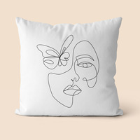 Housse de coussin carrée à imprimé géométrique abstrait en peluche courte et lin peau de pêche, nouvelle collection transfrontalière pour canapé et maison