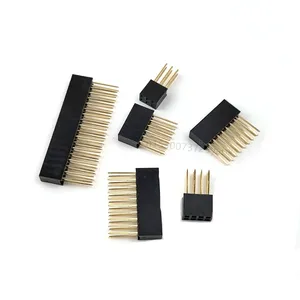 2*3/4/6/8/10/18 Pin 2.54mm çift sıra kadın uzun iğneler 11mm ayrılıkçı PCB kartı Pin başlık soketli konnektör