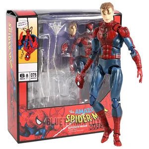 Venda quente Super Hero MAFEX075 figura Ação SpiderMan Peças Substituíveis Articuladas Articulações Figura Vinil Móvel