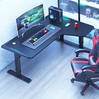 Bureau d'angle debout en forme de L chaise et table de jeu sur ordinateur