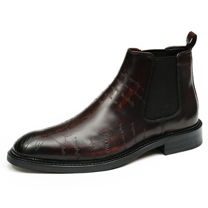 Botas de Tobillo Personalizadas Originales de Cuero Genuino para Hombre, Estilo Oxford, Listas para el Invierno, Adecuadas para Caminar de Forma Casual - Product Image 5