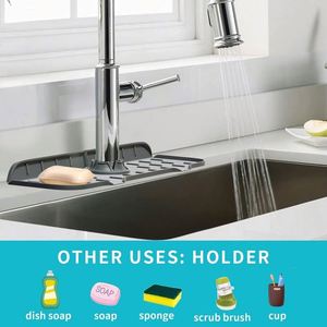 Silicone Faucet Mat for Kitchen Sink Splash Guard Bathroom Faucet <b>Water</b> <b>Catcher</b> Mat Sink Draining Pad Behind Faucet - Product Image 4