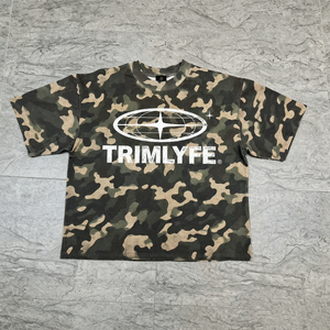 Camiseta Corta Vintage Estampada Personalizada para Hombre, con Efecto Desgastado, Bajo sin Rematar, Gráfico Gótico de Sol y Llamas, Estilo Oversize Streetwear - Product Image 1