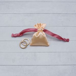Mini <b>Drawstring</b> Jewelry <b>Pouch</b> No logo Luxury Jewelry <b>Pouch</b> Customized Satin Ring <b>Pouch</b> - Product Image 1