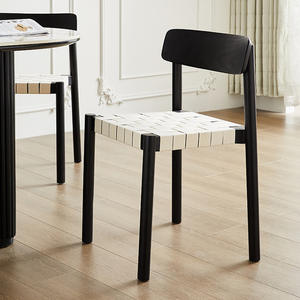 Sillas de Comedor Apilables Estilo Nórdico Purelyfeel, Silla de Madera Maciza Simple para el Hogar, Silla de Ocio con Correa Tejida, Modelo <span class=keywords><strong>Betty</strong></span> - Product Image 4