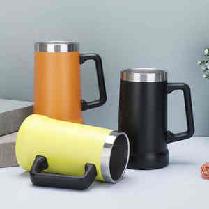 Jarra de Cerveza de Acero Inoxidable de 750 ml con Asa, Estilo Brasileño, Gran Capacidad, Doble Pared, Aislamiento al Vacío, Diseño Moderno, Antiderrames - Product Image 1