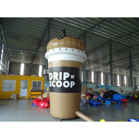 Tasse de thé au lait gonflable avec logo personnalisé géant de 6m, tasse de café de thé au lait gonflable de publicité extérieure