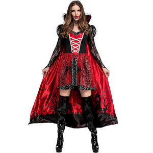 Niñas Halloween bruja maquillaje bola vampiro Zombie disfraces <span class=keywords><strong>diablo</strong></span> Cosplay <span class=keywords><strong>disfraz</strong></span> vestido rojo capa <span class=keywords><strong>disfraz</strong></span> - Product Image 2