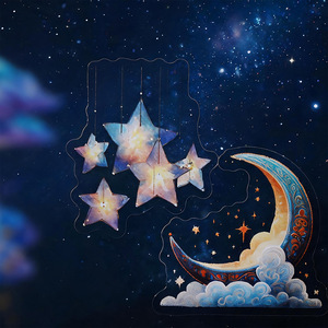 16 autocollants par paquet, série nuages, <span class=keywords><strong>étoiles</strong></span> et lune, autocollants décoratifs sur le thème des paysages, autocollants <span class=keywords><strong>étoiles</strong></span> - Product Image 2