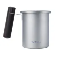 Tasse en titane avec poignée en bois, 430ml, tasse à café de camping, écologique, légère, réutilisable, portable, avec isolation thermique