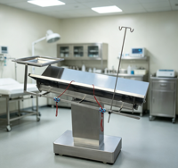 Table chirurgicale vétérinaire électrique en forme de V WEMEDICAL en acier inoxydable pour chiens/chats, température constante, désinfection, réglable