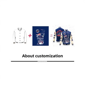 Chaqueta Varsity Premium de los Detroit Lions, Azul y Blanca, Estilo Letterman, Chaqueta de Béisbol con Logotipo del Equipo Bordado, Chaqueta Bomber Deportiva para Exteriores - Product Image 2