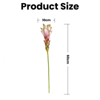 Fleur de lotus gingembre artificielle en latex de haute qualité, toucher réel, 60 cm, pour la décoration de la maison et les mariages