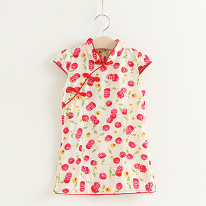 Vestido Tradicional Chino con Estampado Qipao para Bebés, Nuevo Modelo de Verano 2017 - Product Image 3