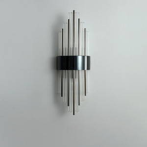 Lámpara <span class=keywords><strong>de</strong></span> <span class=keywords><strong>Pared</strong></span> <span class=keywords><strong>de</strong></span> Lujo para Sala <span class=keywords><strong>de</strong></span> Estar, Iluminación Decorativa <span class=keywords><strong>de</strong></span> Cristal, Aplique <span class=keywords><strong>de</strong></span> <span class=keywords><strong>Pared</strong></span> Dorado <span class=keywords><strong>de</strong></span> Acero Inoxidable para Pasillo Interior - Product Image 3