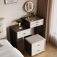 Mini commode vintage en bois crème avec tiroirs pour hôtels, 50 cm et 60 cm, tables de maquillage et de chevet avec rangement intégré