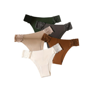 Slip <span class=keywords><strong>Donna</strong></span> Sexy a Vita Bassa in Pizzo Ricamato Stile Francese, Traspirante, Taglie Forti, per Tutti i Giorni, con Intimo in <span class=keywords><strong>Cotone</strong></span>/Nylon - Product Image 5