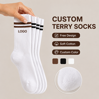 Chaussettes de sport pour hommes en tricot à rayures, avec logo personnalisé, chaussettes de sport pour hommes en gros