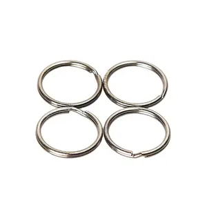Venta al por mayor anillo de llave 30mm-LLavero de alambre redondo color blanco personalizado, anillo de metal de hierro, color bronce, 30mm