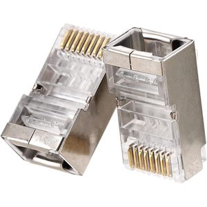 ปลั๊ก RJ45 Cat6 แบบมีฉนวนป้องกัน 100 ชิ้น ตัวเชื่อมต่ออีเธอร์เน็ต - Product Image 1