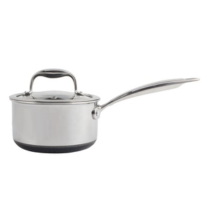 Mini Cacerola con Mango Ergonómico, Cacerola de Acero Inoxidable de Triple Capa Compatible con Inducción con Tapa - Product Image 1