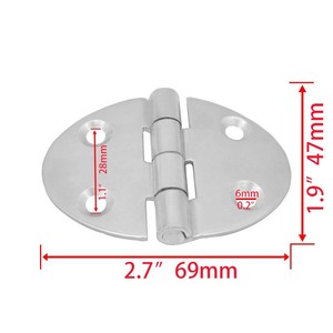 Charnière de meuble en acier inoxydable 67x48x2 mm, 4 trous, montage en surface, quincaillerie industrielle pour armoire de cuisine, antirouille - Product Image 3