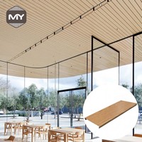 MEIYU - Revestimiento de Techo Decorativo de Aluminio con Aspecto de Madera, Listón Metálico Lineal Suspendido, Insonorizante, para Exteriores, Oficinas, Restaurantes