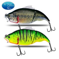 Leurre FUN Brand pour perche, en plastique, biomimétique, flottant, multi-sections, appât de pêche imprimé avec des hameçons, 190 mm, 135 g, pêche à la flotte