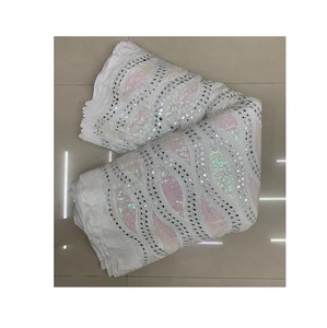 Tela de secuencia de arcoíris con bordado de viscosa más vendida, tela de encaje teñible con patrón de 9mm y 3mm para bodas - Product Image 1