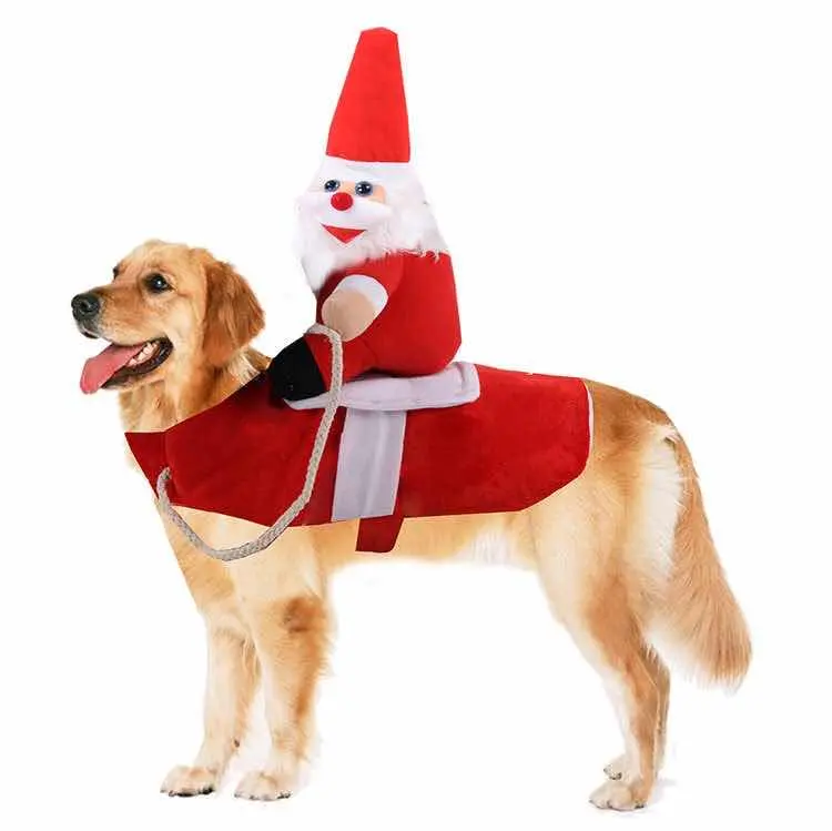 おかしいペットの犬猫のクリスマスの服コート騎手ランニング西カウボーイスタイルサンタ犬ペット衣装