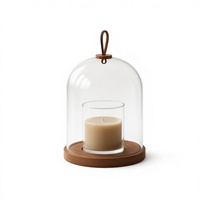 Bougie en verre sous cloche, bougie parfumée en cire de soja, couvercle décoratif de luxe pour la maison, les fêtes, les bars, support petite quantité, Saint-Valentin