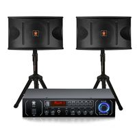 Set Audio Permintaan Lagu KTV Rumahan untuk Speaker Karaoke TV Pintar dengan Material Kayu, Speaker 10 inci untuk Koneksi 3.5mm