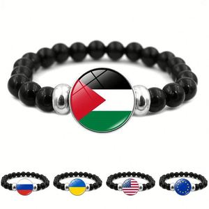 Palestinian Flag <b>Beaded</b> Bracelet Commemorative Gift Elastic Wristband Promotion for Fan Merchandise Factory <b>Direct</b> Price - Product Image 4