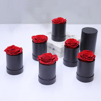 Roses éternelles de luxe en gros, faites à la main, préservées, pour la Saint-Valentin, la remise des diplômes, Noël, en boîte ronde