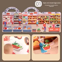 Autocollants en gel, livre silencieux, bricolage, scrapbooking amusant, scène, jouets éducatifs, animaux, supermarché, papier, personnalisable