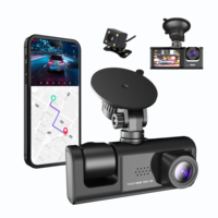 3 Lensa Black Box HD 1080P Dashcam Depan Dalam dan Belakang 3 Kanal DVR Kendaraan dengan Layar LCD 2 Inci Kamera Mobil