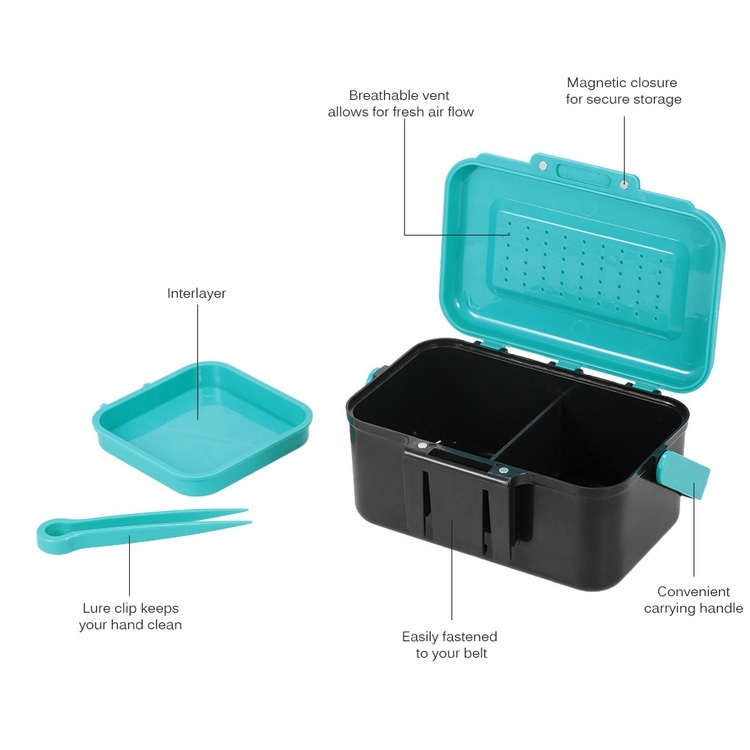 container for fishing plug lures shoulder strap Maggot Boxes Fishing,Portable Lure Box Case Live Lure Bait Hook Carrying Case Fishing Tackle Box with Interlayer Fishing Bait Case Tackle Boxes containers for fishing : Sports & Outdoors or crappie plastics with the T Fishing Tackle Boxes Lure Organizer:
