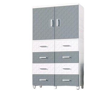 5 couches enfants doubles portes vêtements suspendus armoire <span class=keywords><strong>en</strong></span> <span class=keywords><strong>plastique</strong></span> pliant jouets <span class=keywords><strong>coffre</strong></span> de rangement armoire à tiroirs avec roues - Product Image 1