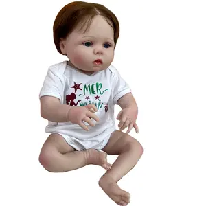 Groothandel Levensechte 55Cm Schattige Full Body Zachte Siliconen Babypop Goedkope Reborn Baby Speelgoed Reborn Poppen Jongen