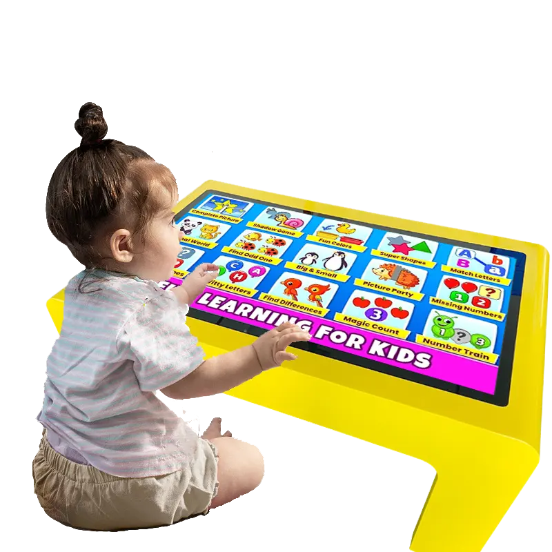 Indoor Luxury Kids Interactive Touch Screen With Smart Meeting LED Lights, Sensor Rechargeable Gaming Board Game Coffee Table