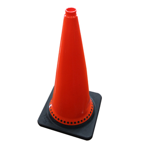 Cône de signalisation routière en PVC de 75 cm, couleur orange rouge, avec base en caoutchouc, vente en gros pour entrepôts - Product Image 2