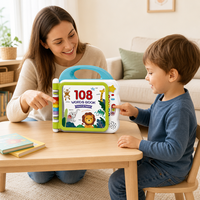 Livre interactif de sons d'animaux pour les tout-petits, 108 mots, apprendre en touchant, jouet éducatif pour l'apprentissage précoce avec boutons audio