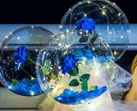 2024 nouveau cadeau lumineux saint valentin lueur dans les décorations sombres 20 pouces Transparent Rose fleur Led éclairer Bobo ballon ensemble