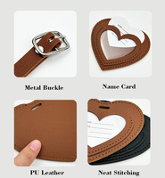 Étiquette de bagage en PU en forme de cœur pour voyage, étiquettes de valise en cuir, étiquettes de sac à bagages, logo personnalisé, promotions, cadeaux d'affaires, cadeaux de mariage