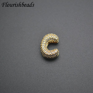 Vendita calda moda metallo ottone CZ pavimentato ventisei lettera a forma di ciondolo alla moda per donna uomo gioielli collana bracciale - Product Image 4