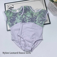 Nuevo y Moderno Leotardo de Ballet sin Mangas con Estampado Floral de Nailon para Niñas, Uniforme de Danza con Espalda Abierta