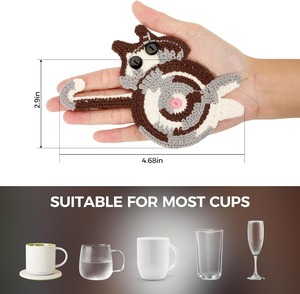 Posavasos con Diseño de Gato, Regalos para Amantes de los Gatos, Posavasos Creativos de Madera No Tóxica con Acabado Tradicional Chino para Decoración del Hogar - Product Image 5