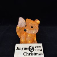 Figurine lumineuse LED 3D renard de Noël en acrylique, motif animal, étanche IP44, pour décoration extérieure de jardin, cour et maison de vacances